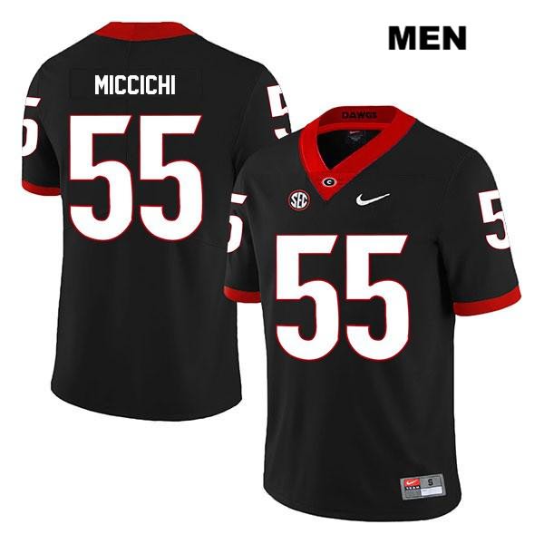 Georgia Bulldogs Men's Miles Miccichi #55 NCAA Legend Authentic Black Nike Stitched College Football Jersey ZCH0556ID